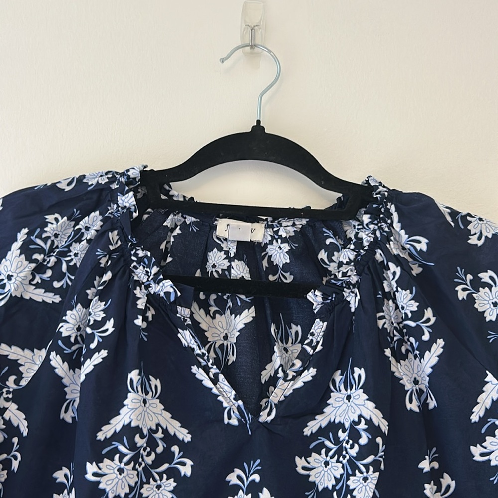 J. Crew Floral Artist Top in Blue Print - Picture 3 of 8
